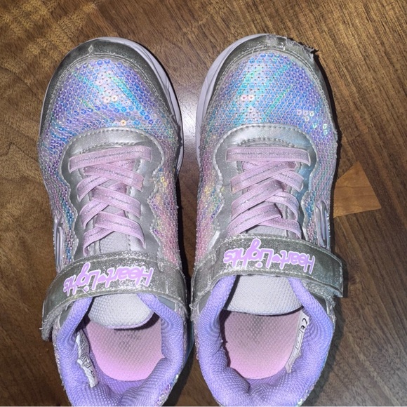 Skechers Kids' Glitter Sneakers - Silver and Lavender. Girls Size 1 - Picture 7 of 13